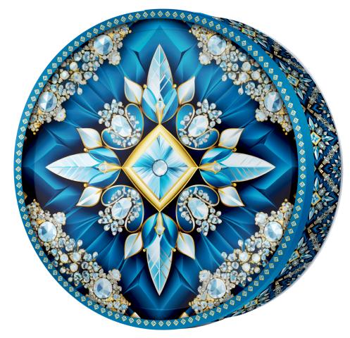 Blue Diamond Mandala butter cookie tin — Classic Central Asia — Butterly Cookies UAE