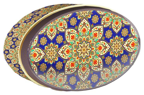 Cobalt Star butter cookie tin โ Gold Central Asia โ Small Tin
