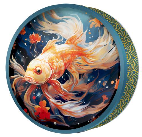 Golden Koi butter cookie tin — Classic Oriental — Butterly Cookies UAE