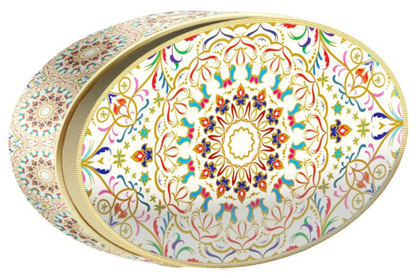 Ivory Compass butter cookie tin โ Gold Central Asia โ Small Tin
