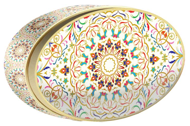 Ivory Compass butter cookie tin — Gold Central Asia — Small Tin — Butterly Cookies UAE