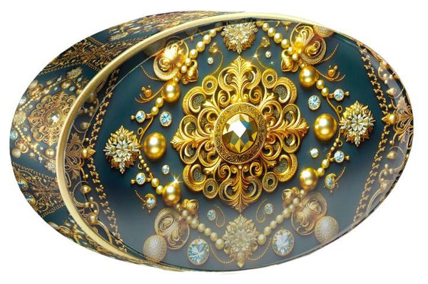 Midnight Sapphire butter cookie tin โ Gold Central Asia โ Large Tin