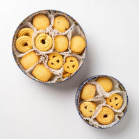 Butterly Cookies open round tin, available in 114g and 340g