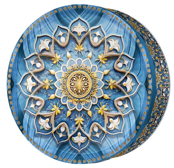 Royal Cobalt butter cookie tin — Classic Central Asia — Butterly Cookies UAE