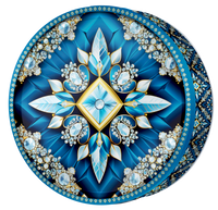 Azure Blossom butter cookie tin, Sapphire Mandala
