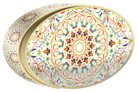 Cerulean Mosaic butter cookie tin, Central Asia