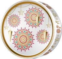Fuchsia Star butter cookie tin, Mosaic Heritage