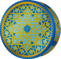 Gilt Lattice butter cookie tin, Mosaic Heritage