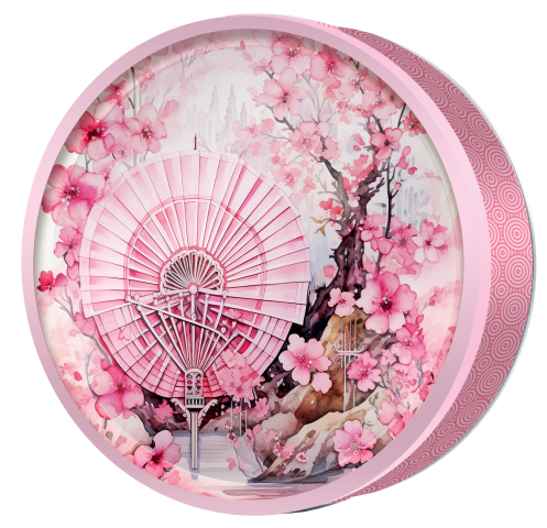 Paper Fan Garden butter cookie tin, Koi & Blossom, Butterly Cookies UAE