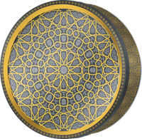 Turquoise Wheel butter cookie tin, Mosaic Heritage