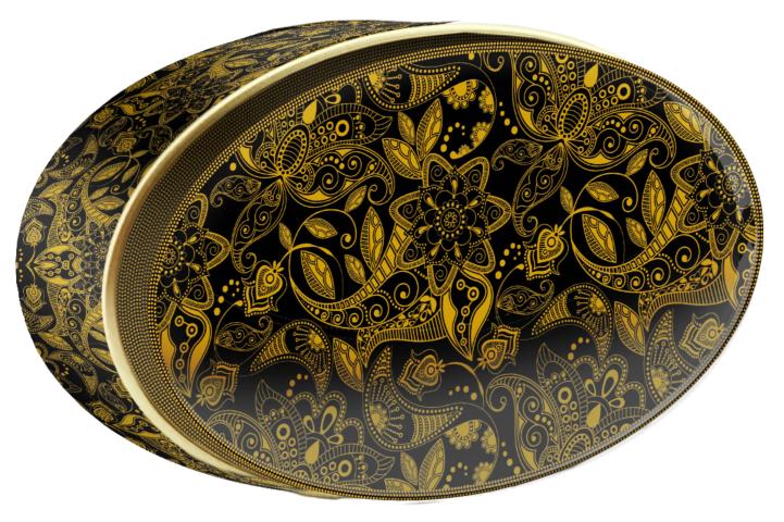 Dark Spice butter cookie tin — Gold Central Asia — Small Tin — Butterly Cookies UAE