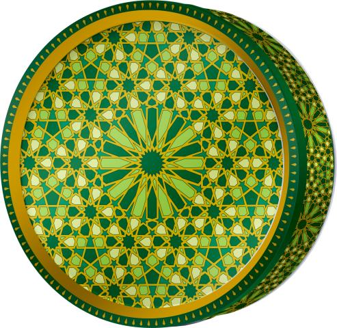 Emerald Tile butter cookie tin — Central Asia Classic