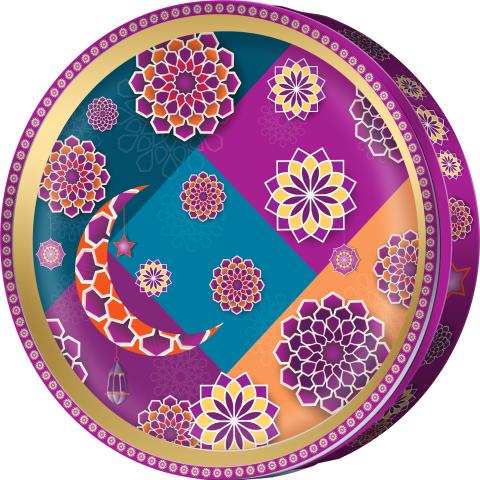Festival Mosaic butter cookie tin — Central Asia Classic