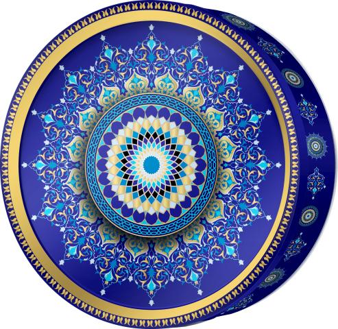 Gilt Lattice butter cookie tin — Central Asia Classic — Butterly Cookies UAE