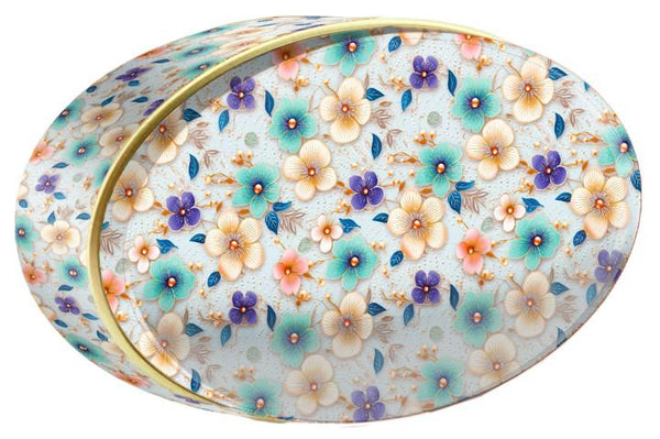 Ivory Cluster butter cookie tin — Floral Collection