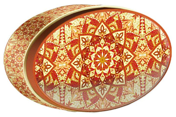 Scarlet Weave butter cookie tin — Gold Central Asia — Small Tin — Butterly Cookies UAE