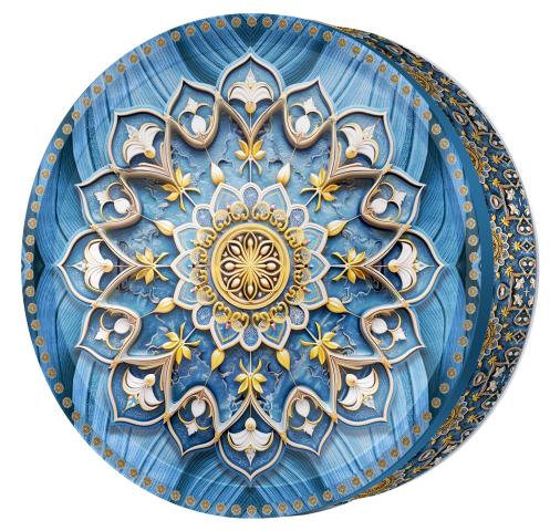 Silver Sun butter cookie tin — Classic Central Asia — Butterly Cookies UAE