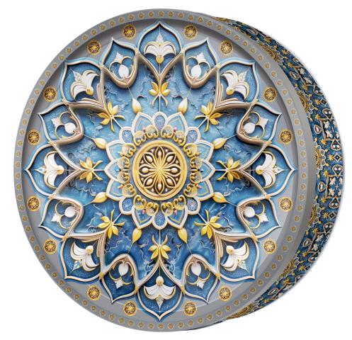 Steel Lotus butter cookie tin — Classic Central Asia — Butterly Cookies UAE