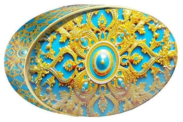 Turquoise Crown butter cookie tin — Gold Central Asia — Large Tin — Butterly Cookies UAE