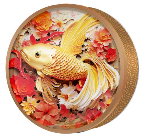 Twin Koi butter cookie tin — Classic Oriental — Butterly Cookies UAE