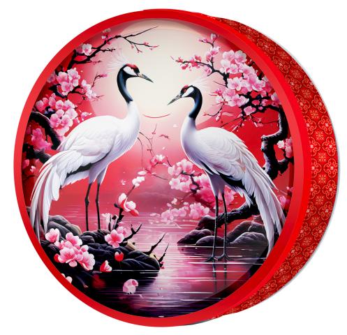 White Crane butter cookie tin — Classic Oriental — Butterly Cookies UAE
