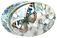 Azure Koi butter cookie tin, Gold Oriental