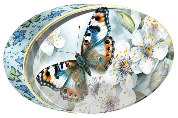 Azure Koi butter cookie tin, Gold Oriental, Butterly Cookies UAE