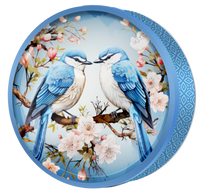 Blue Peacock butter cookie tin, Koi & Blossom
