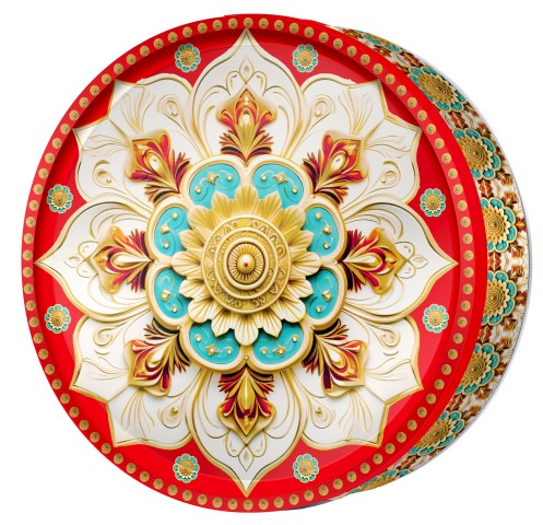 Crimson Sunburst butter cookie tin, Sapphire Mandala, Butterly Cookies UAE