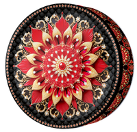 Fuchsia Garden butter cookie tin, Sapphire Mandala