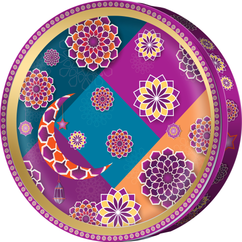 Golden Crescent butter cookie tin, Mosaic Heritage, Butterly Cookies UAE