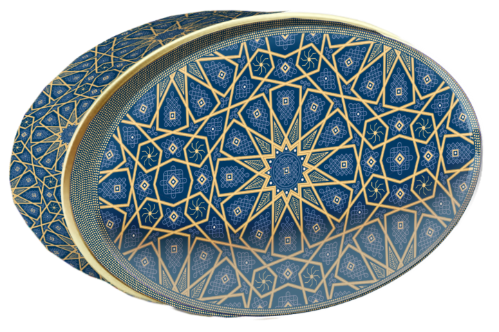 Indigo Mosaic butter cookie tin, Central Asia, Butterly Cookies UAE