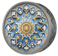 Ivory Petal butter cookie tin, Sapphire Mandala