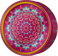 Magenta Mandala butter cookie tin, Mosaic Heritage