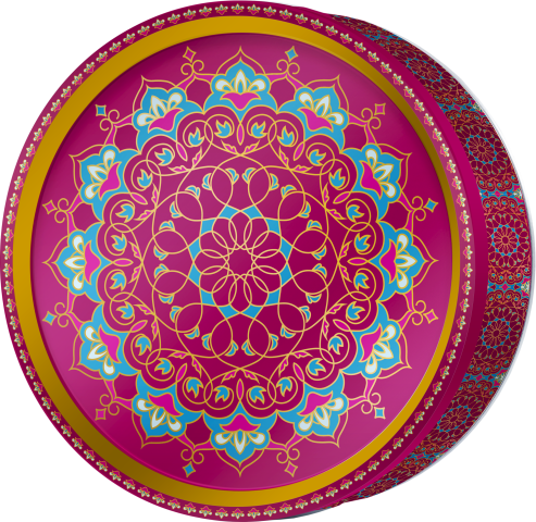 Magenta Mandala butter cookie tin, Mosaic Heritage, Butterly Cookies UAE