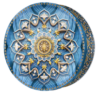Midnight Jewel butter cookie tin, Sapphire Mandala