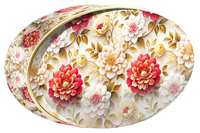 Noir Blossom butter cookie tin, Floral Collection