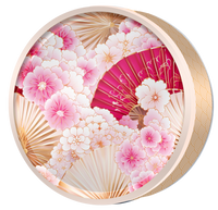 Pink Heron butter cookie tin, Koi & Blossom