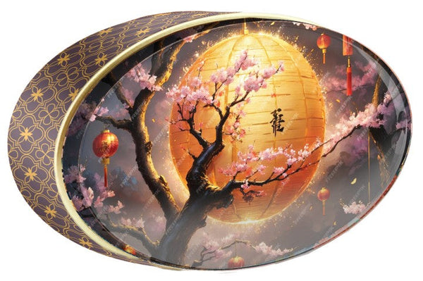 Scarlet Plum butter cookie tin, Gold Oriental, Butterly Cookies UAE
