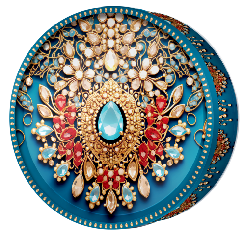 Silver Sun butter cookie tin, Sapphire Mandala, Butterly Cookies UAE