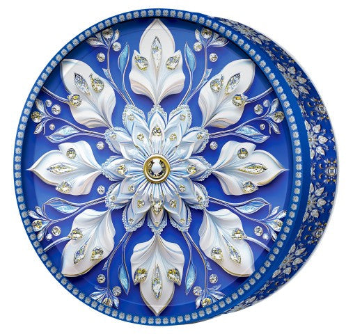 Steel Lotus butter cookie tin, Sapphire Mandala, Butterly Cookies UAE
