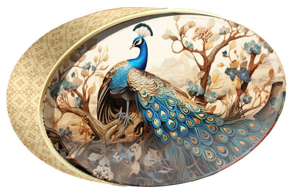 Violet Peony butter cookie tin, Gold Oriental, Butterly Cookies UAE